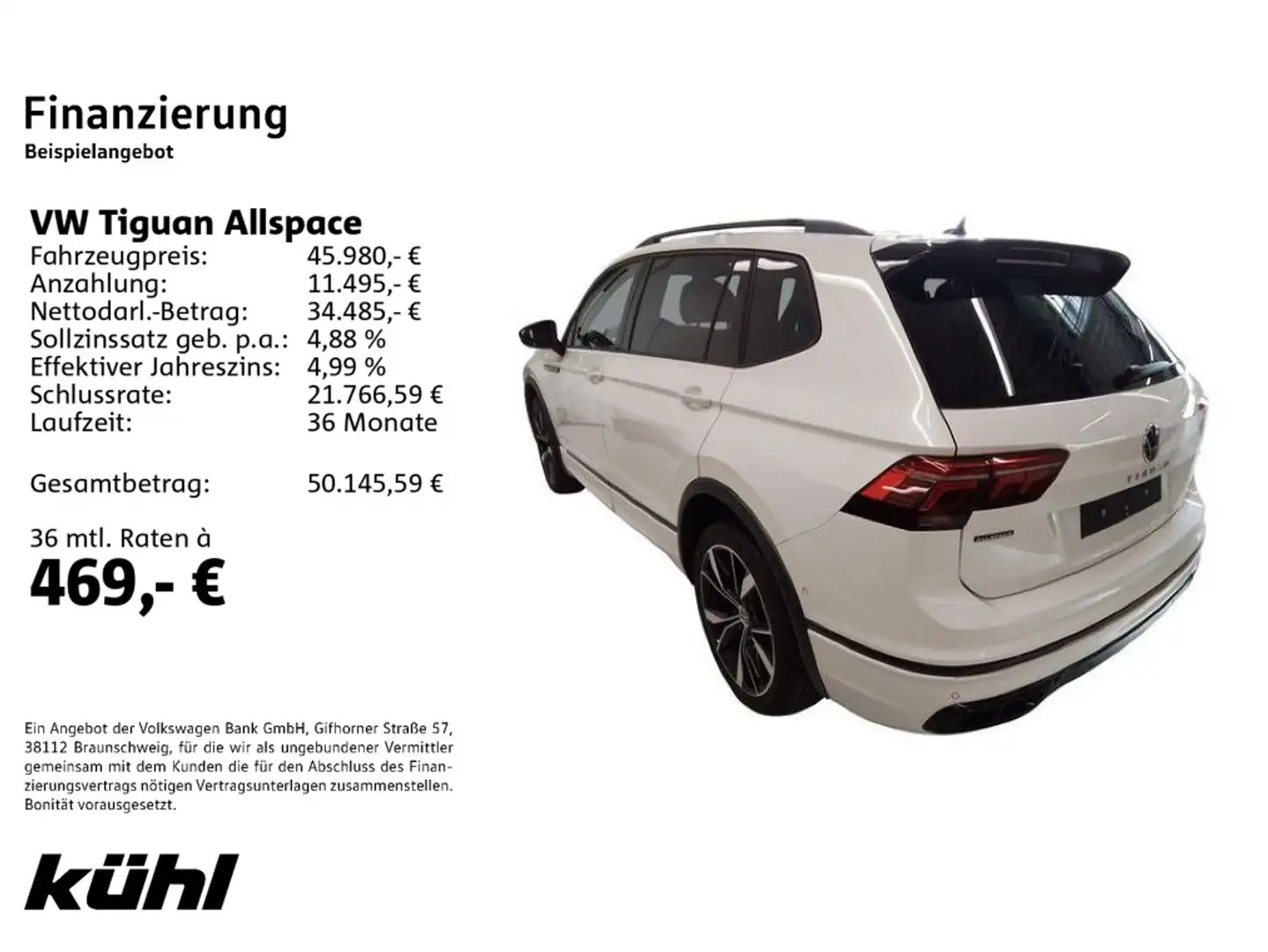 Volkswagen Tiguan Allspace 2.0 TDI 4M DSG R line IQ.Light/A Weiß - 2