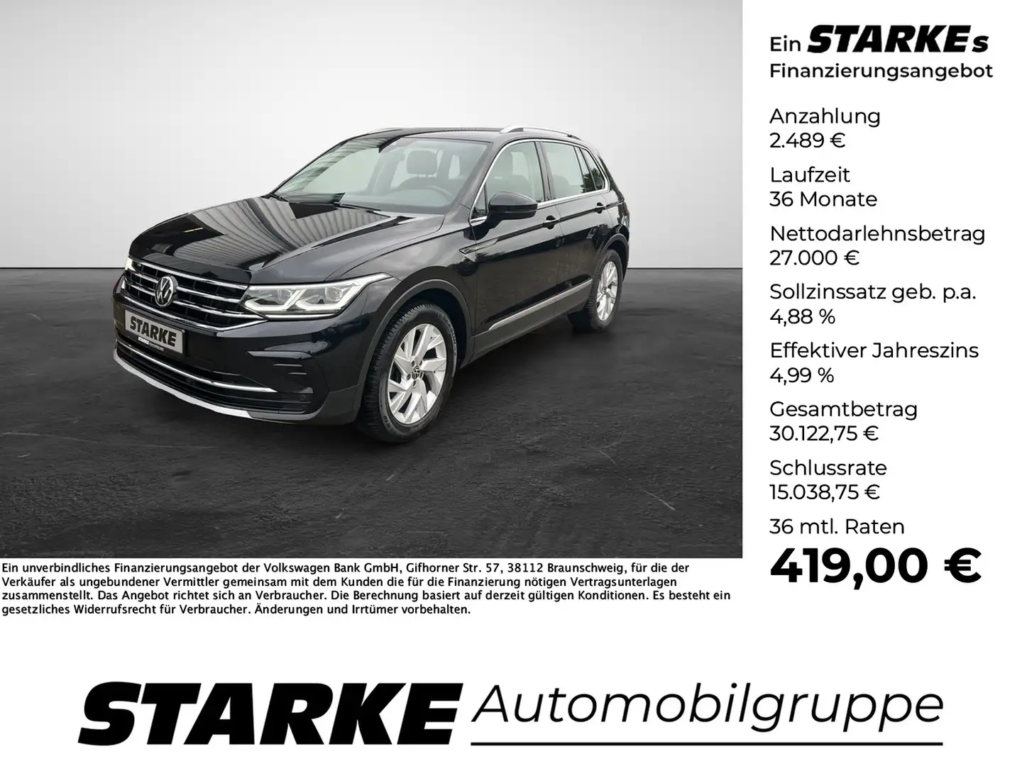 Volkswagen Tiguan 2.0 TDI DSG Elegance Schwarz - 1