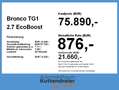 Ford Bronco TG1 2.7 EcoBoost Outer Banks LED elSitz Blau - thumbnail 4