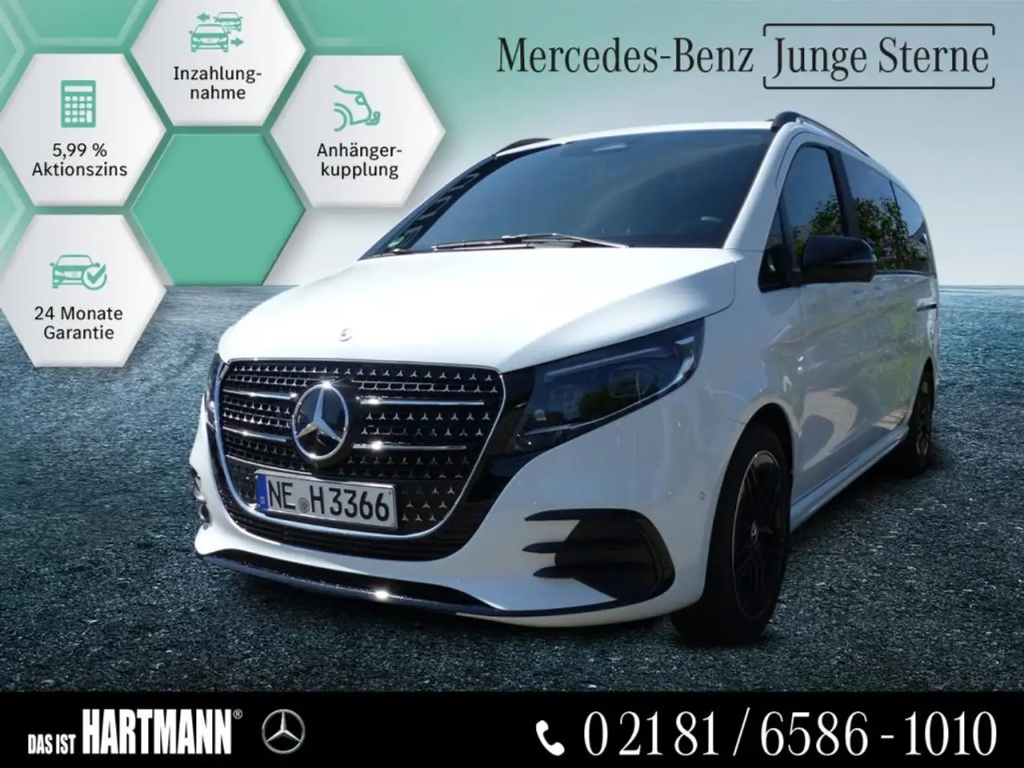 Mercedes-Benz V 300 d 4M long AMG+NIGHT+AHK+360°KAM+PANO+LED S Wit - 1