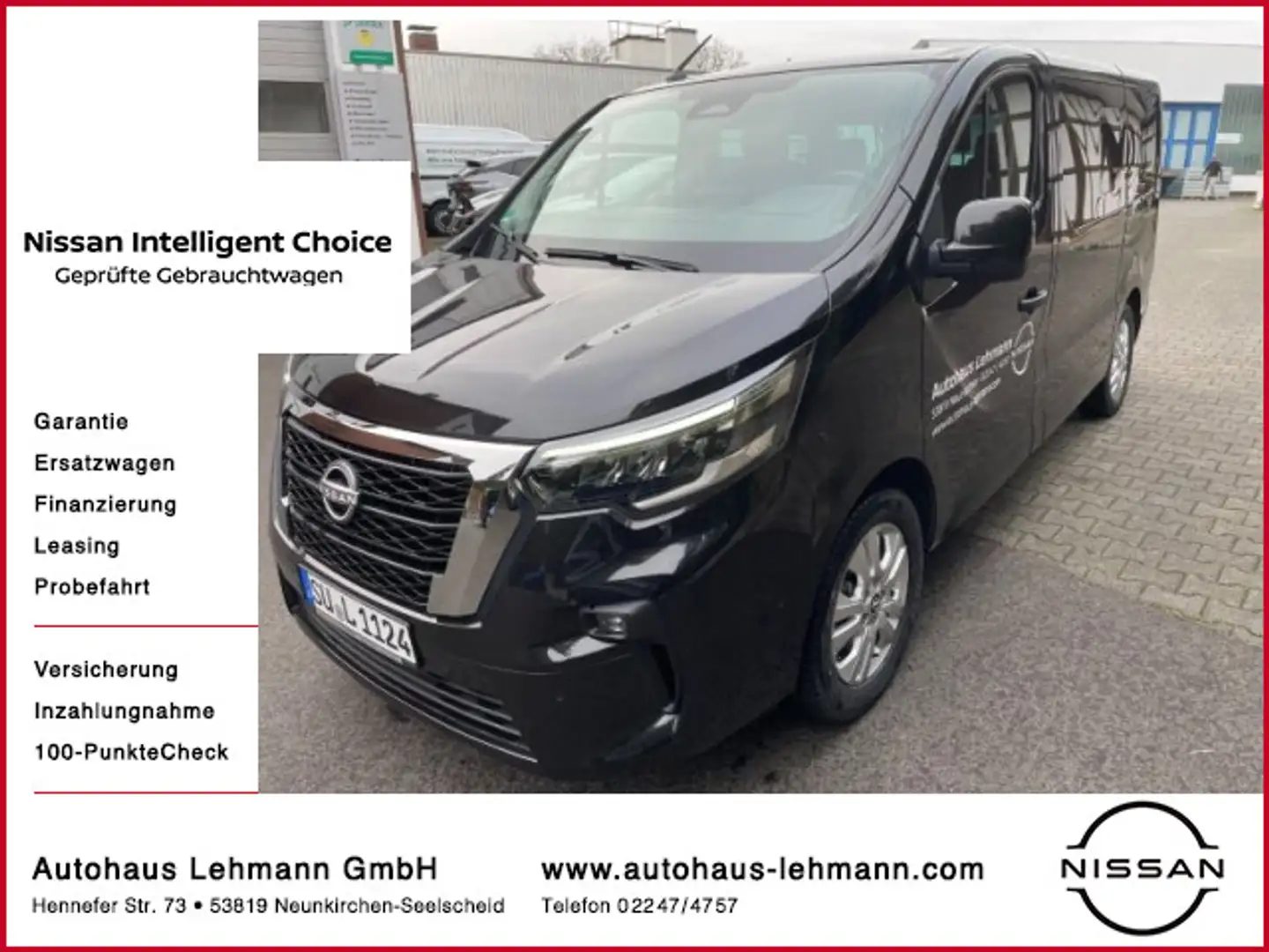 Nissan Primastar Tekna 2,8t dCI 150PS 8-Sitzer AHK Schwarz - 1