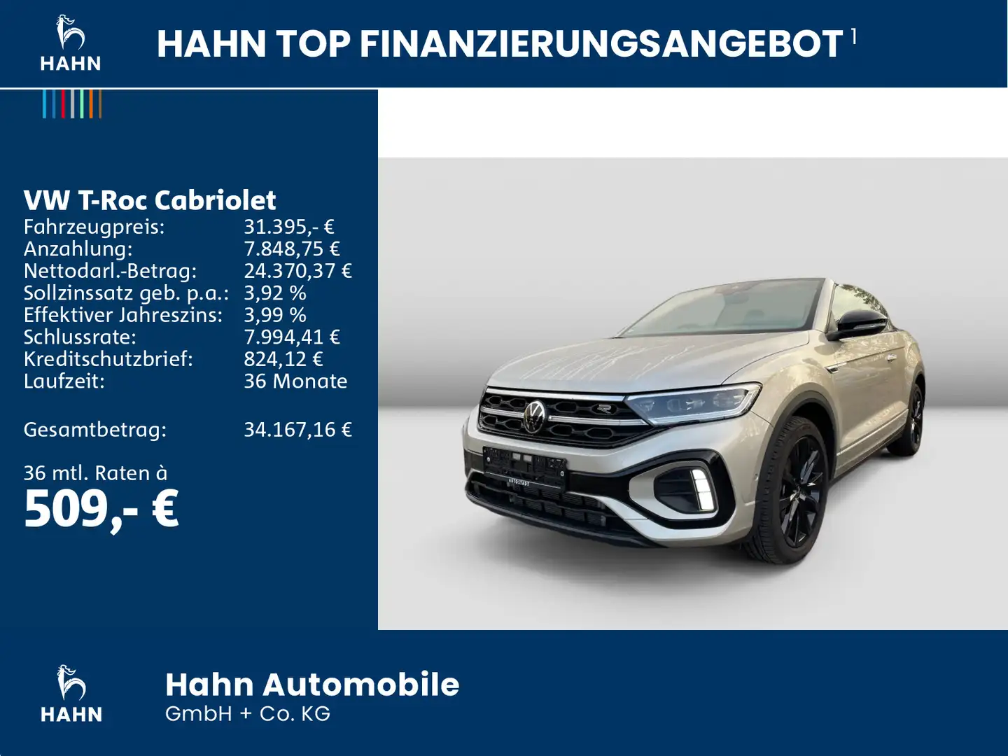 Volkswagen T-Roc 1.5TSI DSG R-Line Matrix AHK ACC Silber - 2