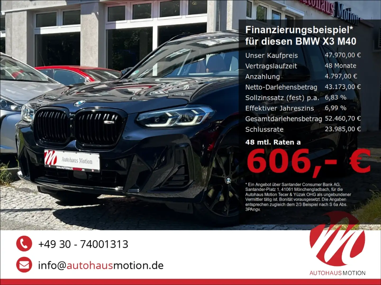 BMW X3 d Mild-Hybrid Laser Pano HUD 360° H/K Memory Schwarz - 1