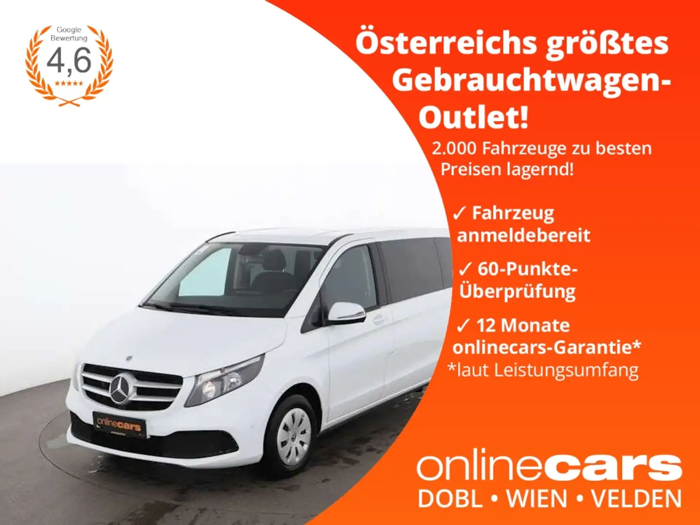 Mercedes-Benz V 220 d Rise Aut AHK NAVI SITZHZG R-CAM PARKHILFE White - 1