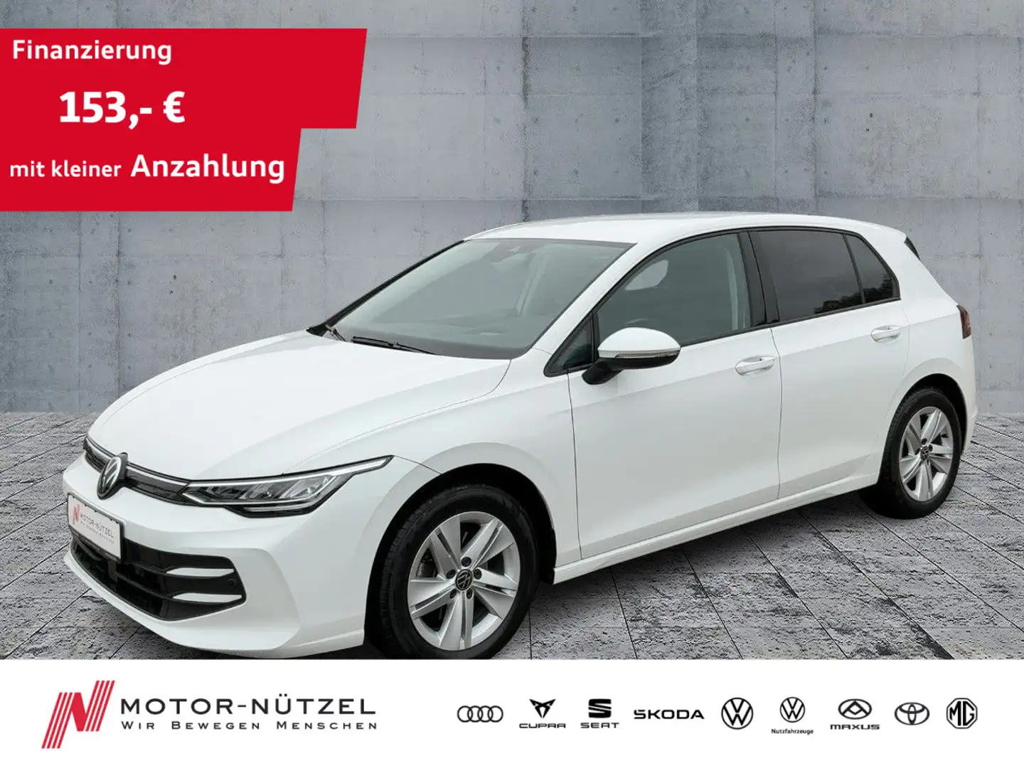 Volkswagen Golf VIII 1.5 TSI LIFE LED+NAVI+ACC+SHZ+RFK+HuD Blanc - 1