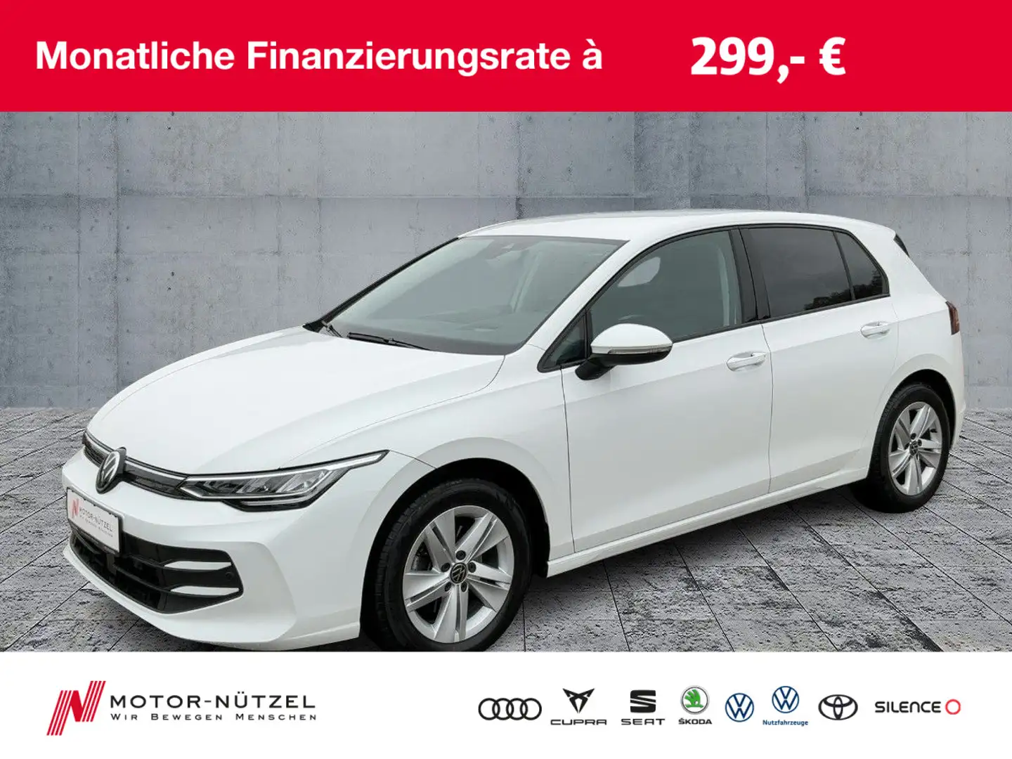 Volkswagen Golf VIII 1.5 TSI LIFE LED+NAVI+ACC+SHZ+RFK+HuD Weiß - 1