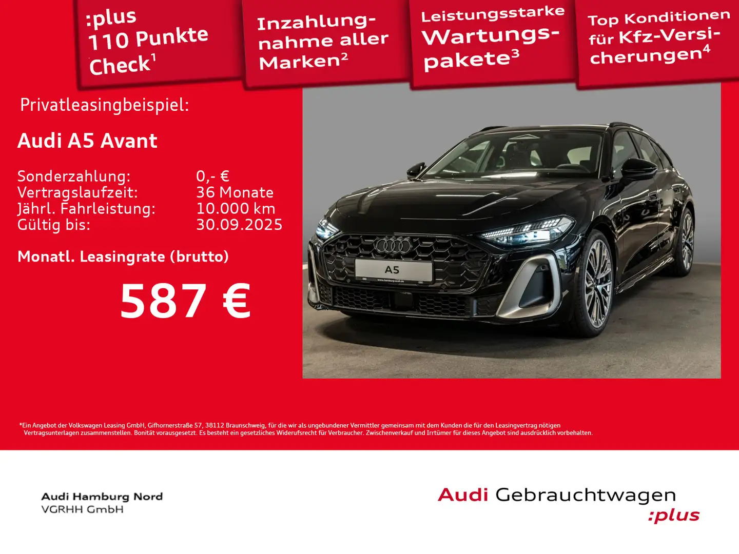 Audi A5 2.0 TFSI S line quattro Navi ACC Kamera Noir - 1