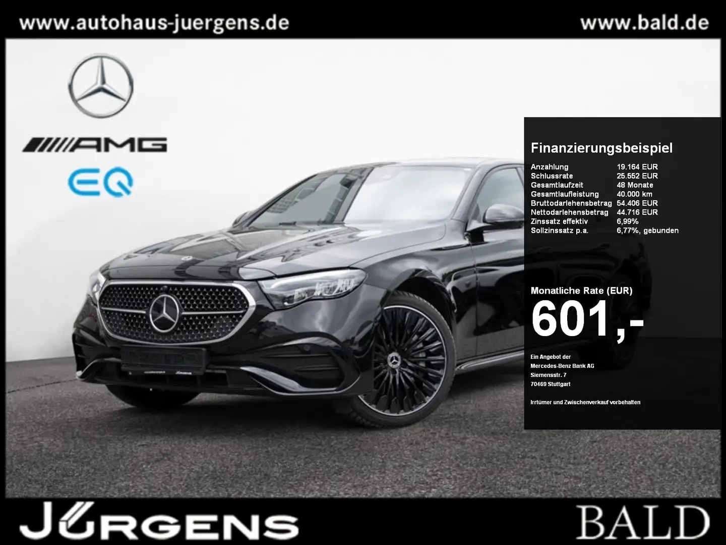 Mercedes-Benz E 200 AMG-Sport/Super/Pano/Sitzklima/Burm/20'' Schwarz - 1