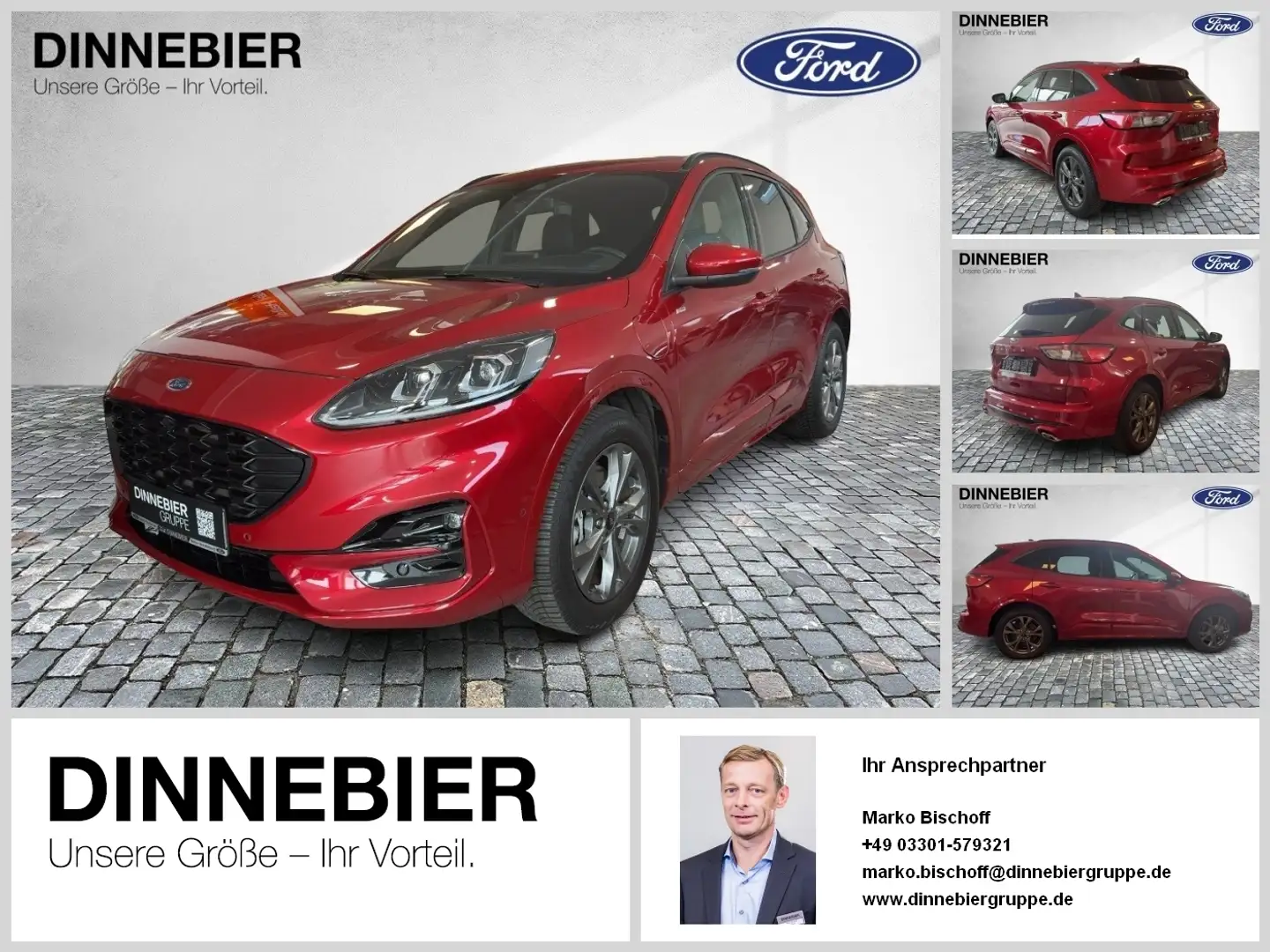 Ford Kuga ST-LINE X LED+Navi+SHZx4+ RückCam+FahrAssi Rouge - 1