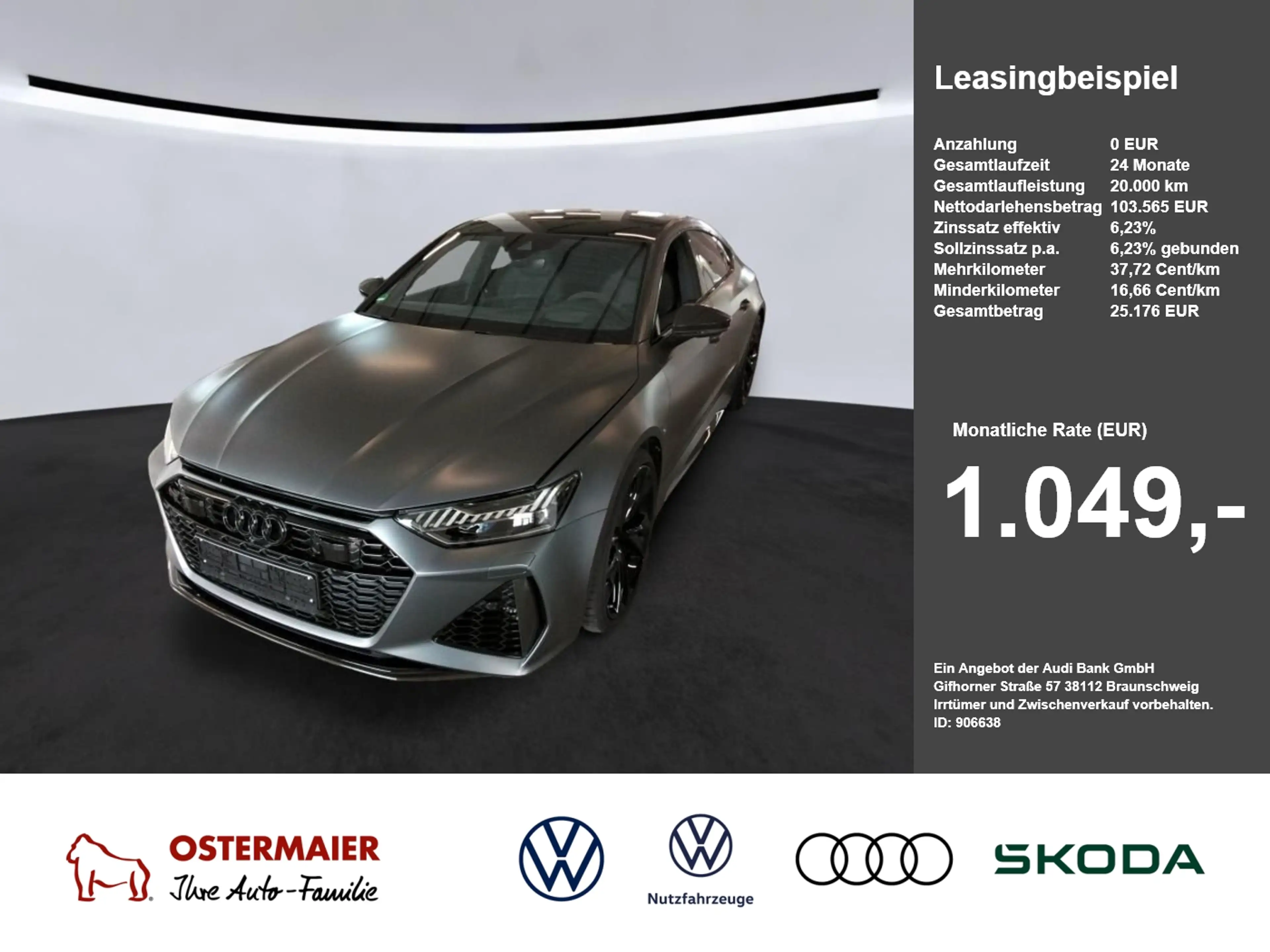 Audi RS7 Sportback 600PS NP.179T RS ESSENTIALS.CARBON.DYNAM
