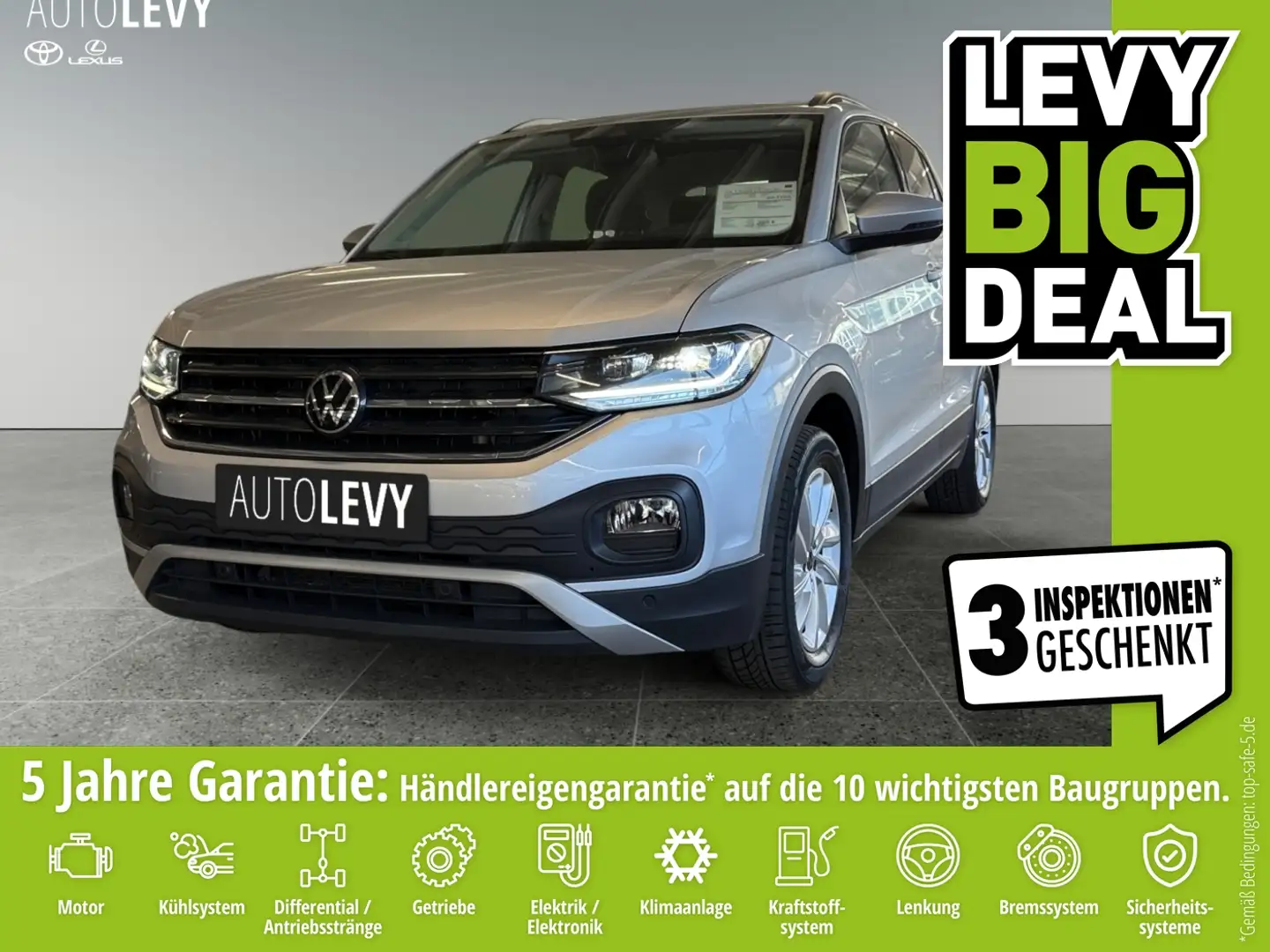 Volkswagen T-Cross 1.0 TSI Life +LED+CarPlay+Kamera+SHZ+ Argintiu - 1