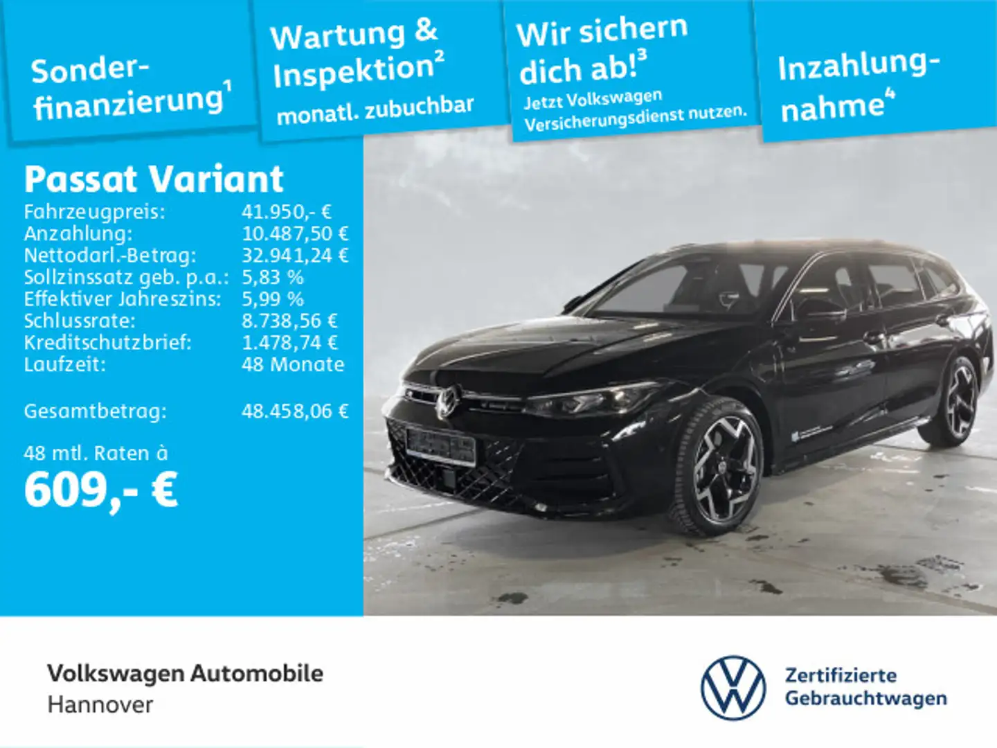 Volkswagen Passat Variant 1.5 TSI eHybrid DSG R-Line AHK Na Schwarz - 1