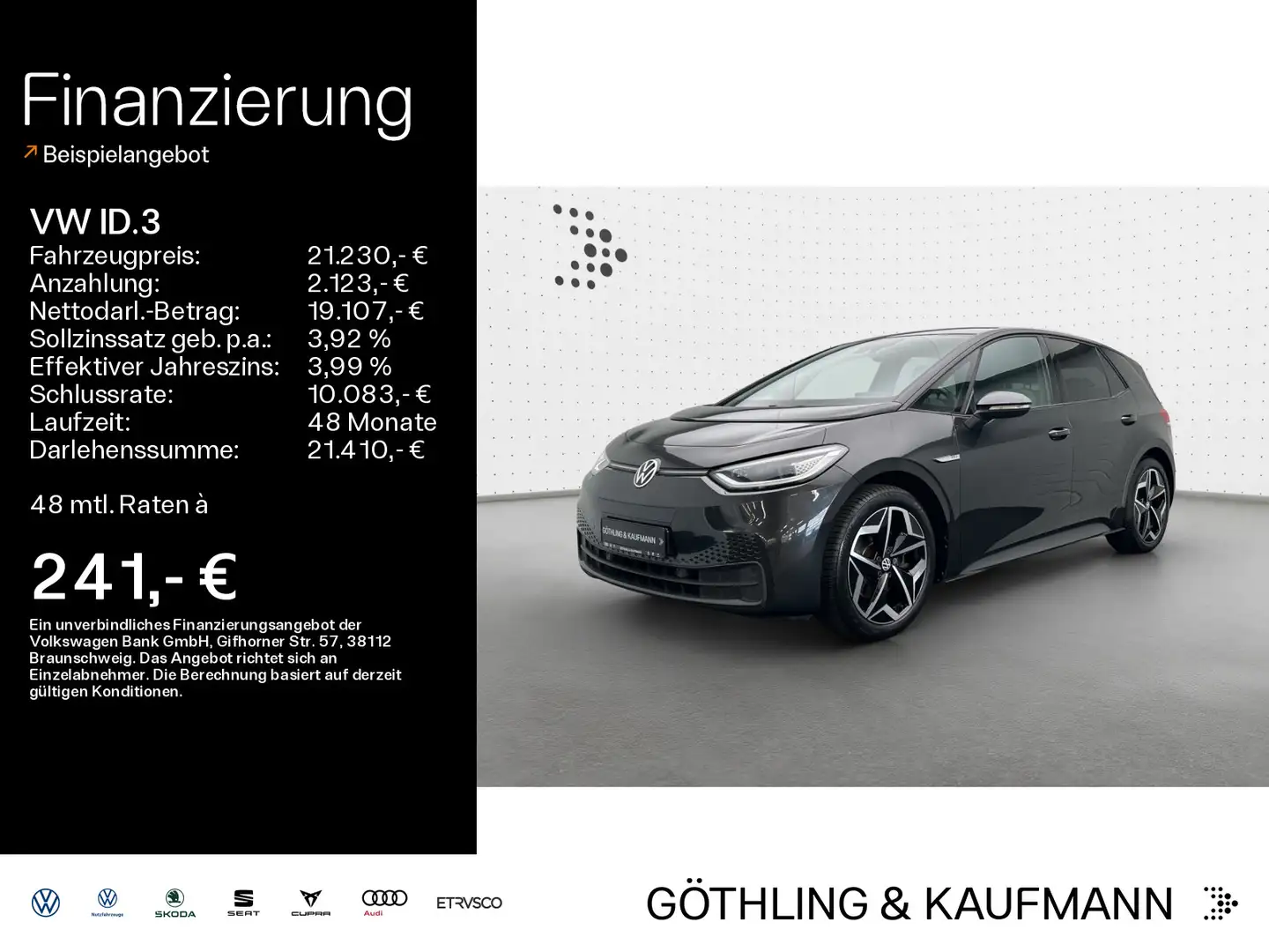 Volkswagen ID.3 Pro Performance Max 150kW*PANO*KAM*Wärmepum Grau - 1