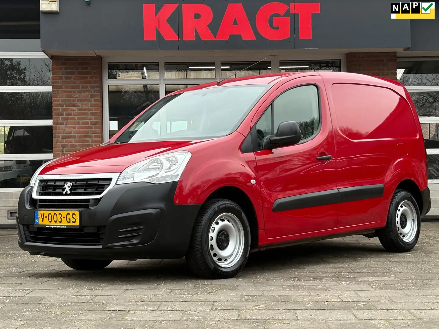 Peugeot Partner 1.6 BlueHDi 100 L1 99PK|EURO6|NAP|1e EIG|airco|cru Rood - 1