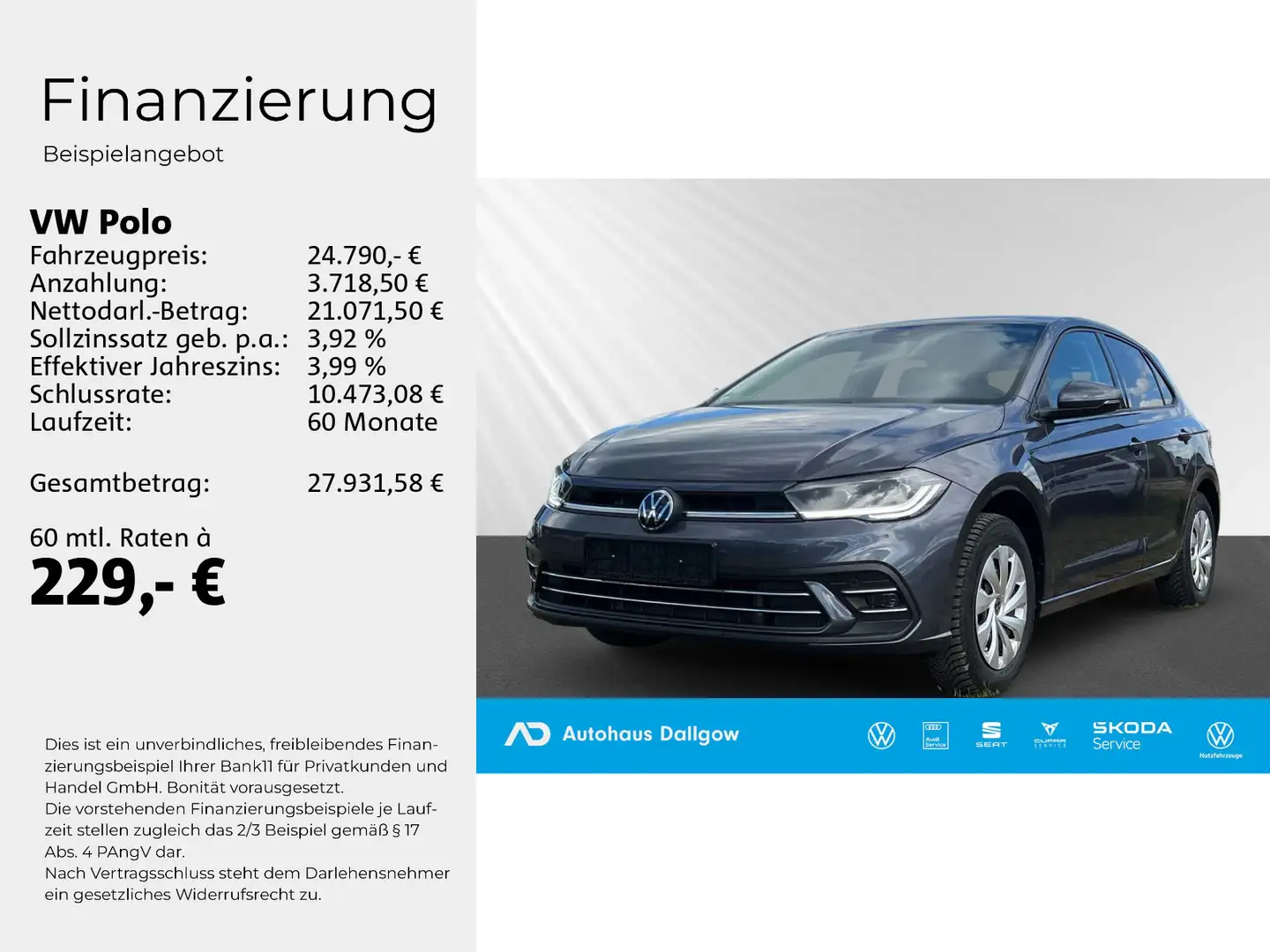 Volkswagen Polo Style 1.0l 116PS*DSG AlarmWifi+Nav+RFK+WiRä Grau - 2