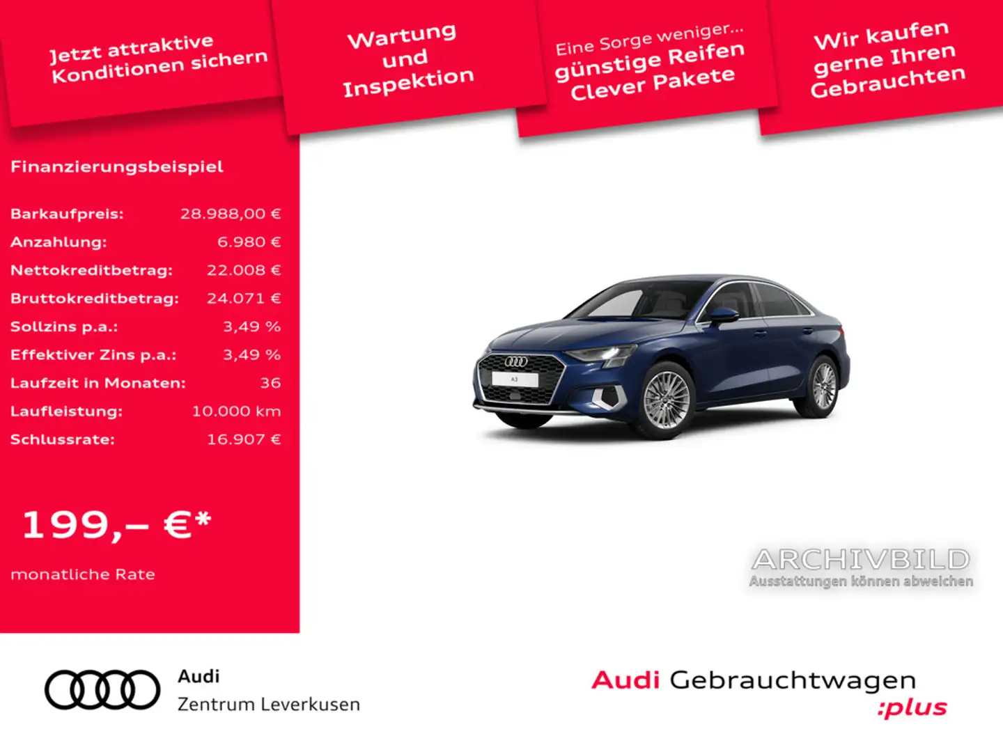 Audi A3 Limousine advanced S-TRON SHZ PDC CARPLAY LED Negro - 1