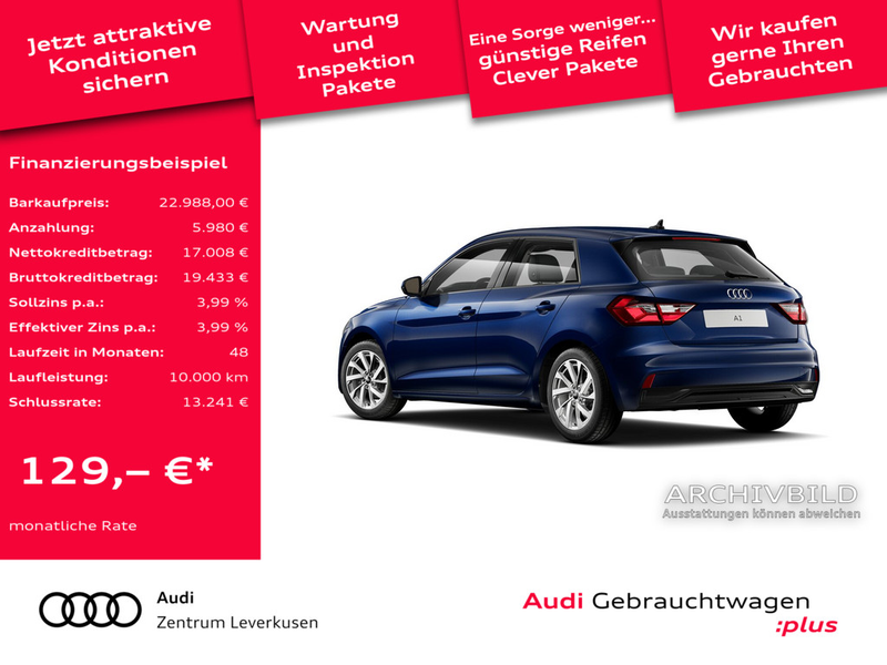 Audi A1 Sportback advanced VIRT SHZ CARPLAY PDC — photo 2