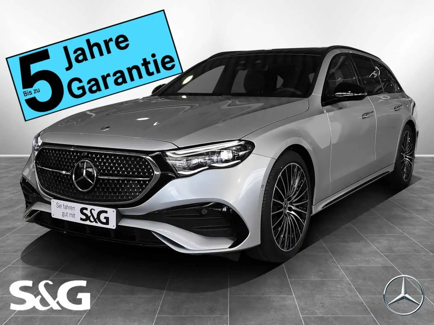 Mercedes-Benz E 220 d T AMG MBUX+360°+DIG-LED+Pano+AHK+Distron Silber - 1