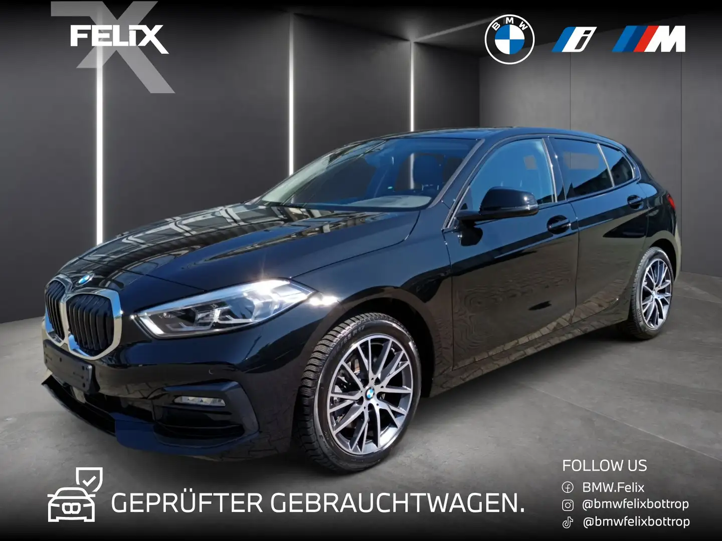 BMW 118 i Sport Line+HEAD UP+LIVE COCKPIT PRO+LED Schwarz - 1