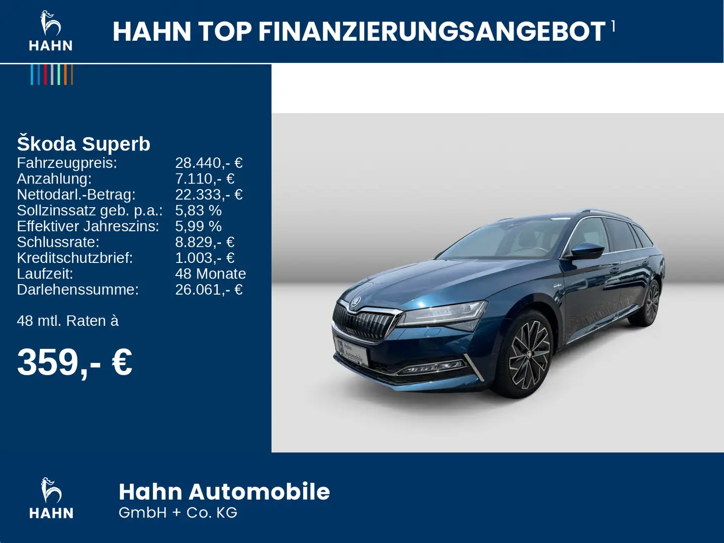 Skoda Superb Combi L&K iV 1.4TSI DSG NAVI PANO STANDHE Blau - 2
