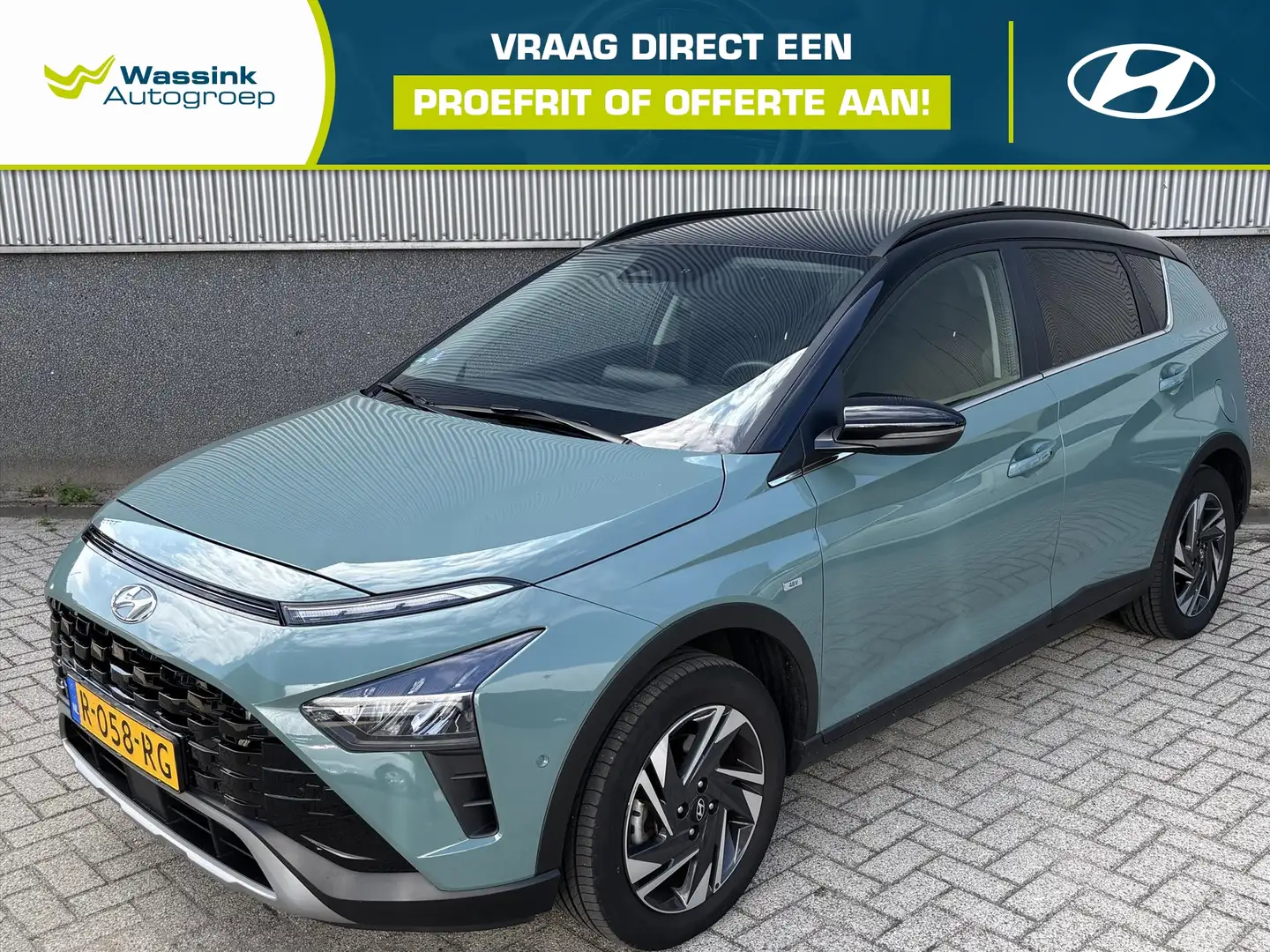 Hyundai BAYON 1.0 T-GDI 48V 100PK Premium | hybrid | ADAS | trek Groen - 1