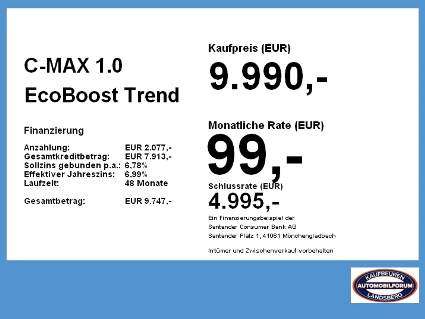 Ford C-Max 1.0 EcoBoost Trend SYNC SHZ Winterp. PDC Weiß - 2