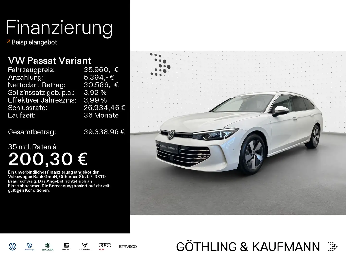 Volkswagen Passat Variant 2.0 TDI DSG ELEGANCE*IQ.LIGHT*AHK Weiß - 1
