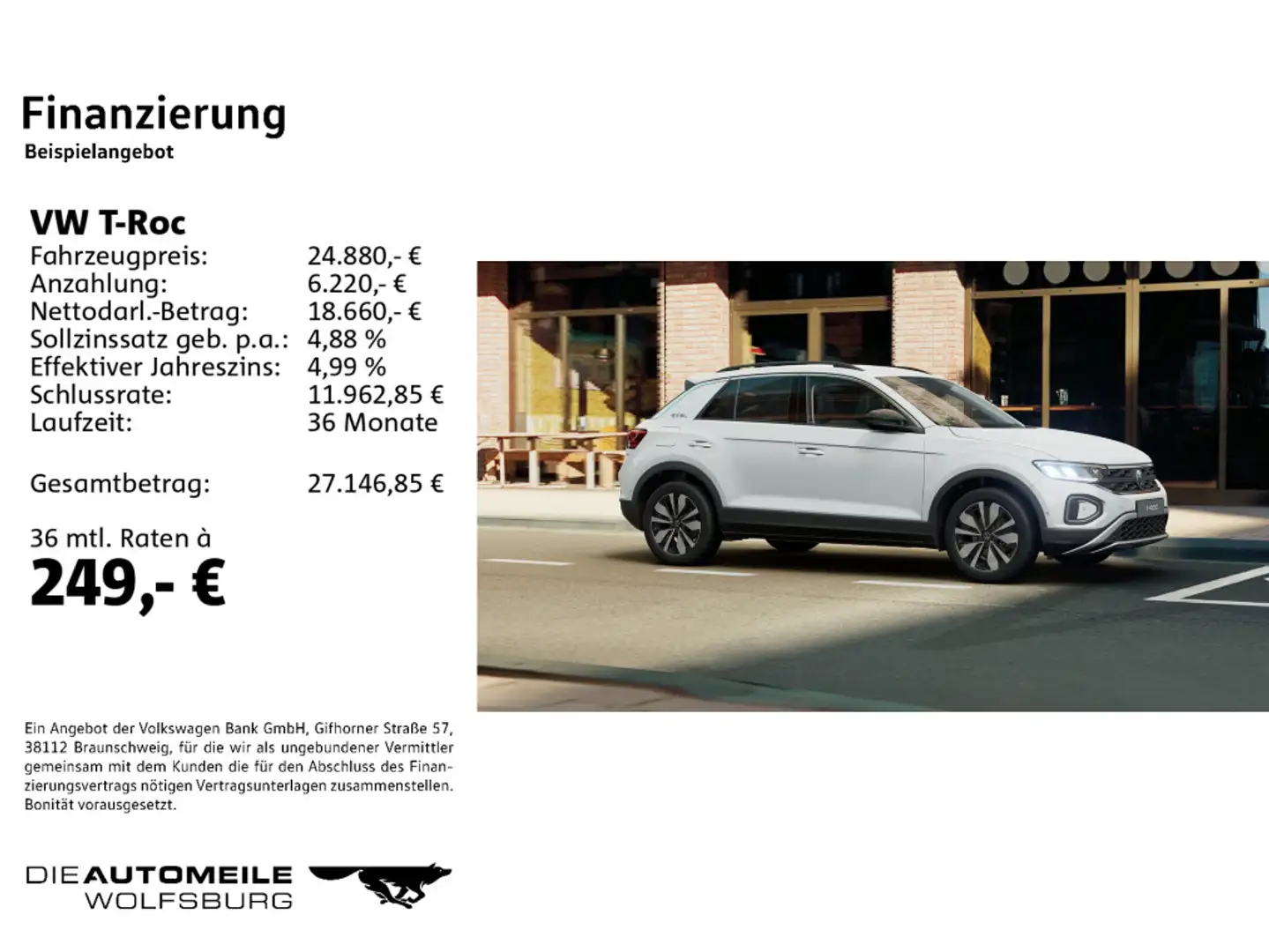 Volkswagen T-Roc 1.0 TSI GOAL LED/Rückkam/Multilenk Weiß - 2