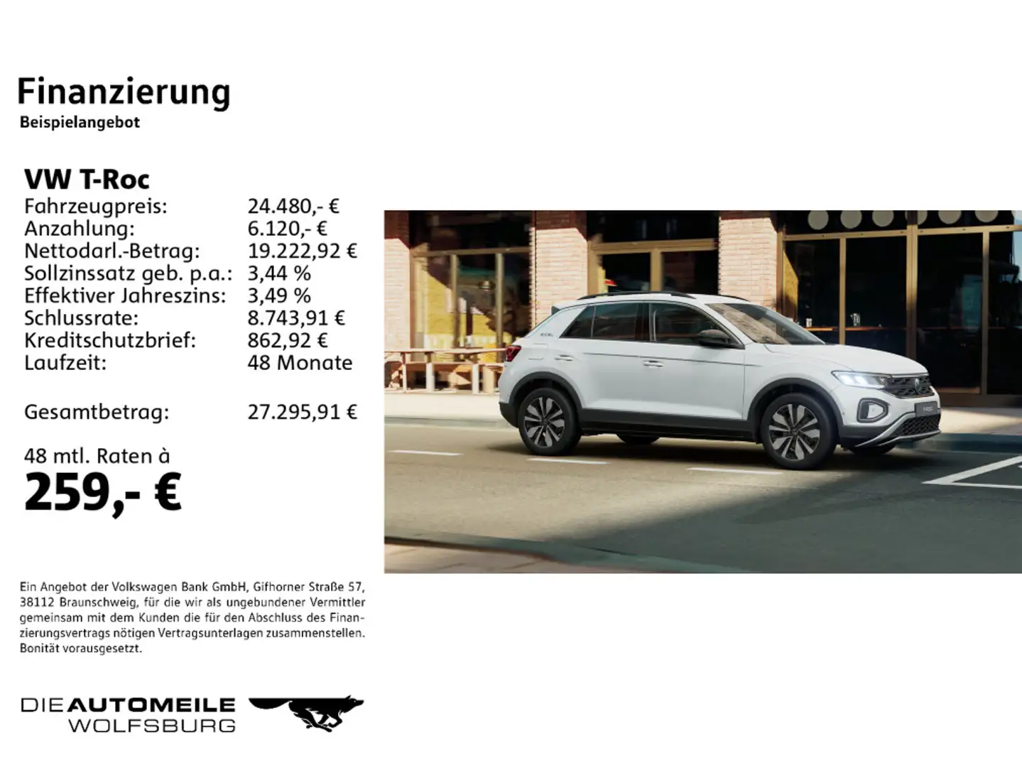 Volkswagen T-Roc 1.0 TSI GOAL LED/Rückkam/Multilenk Weiß - 2