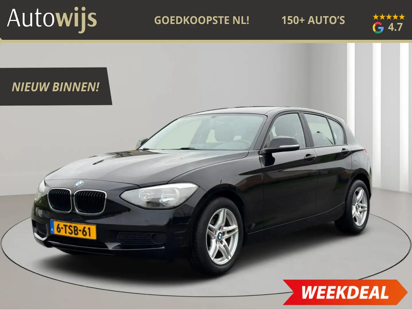 BMW 114 1-serie 114i EDE Business|116DKM|LM-VELG|Airco|Sto Zwart - 1