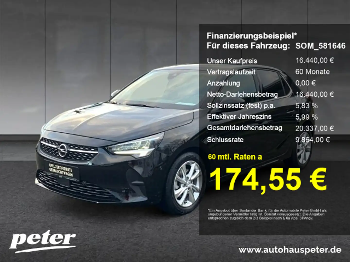 Opel Corsa Corsa F 1.2 Turbo Elegance Klimaautomatik Sitzheiz Schwarz - 1