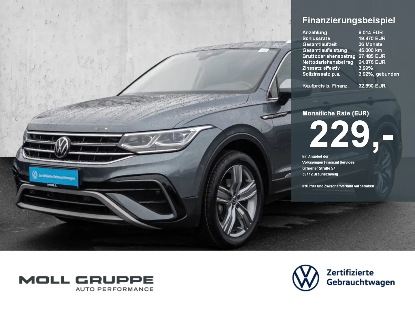 Volkswagen Tiguan Allspace 2.0 TDI 4Motion DSG Elegance Grau - 1