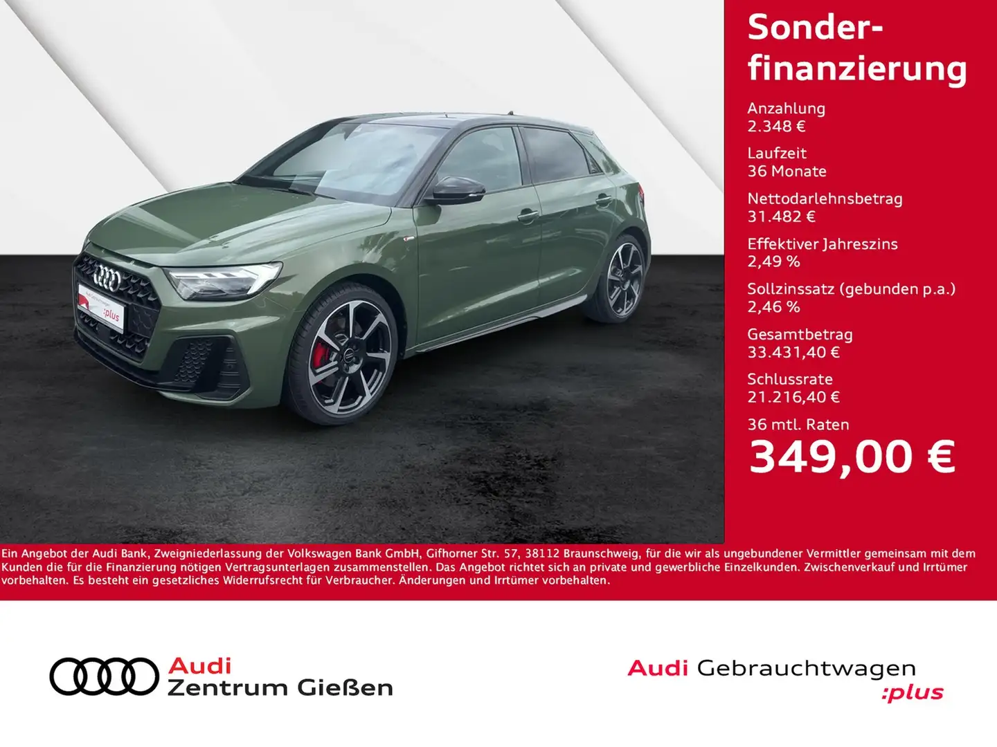 Audi A1 Sportback 30 TFSI S-tronic S line Black SONOS L... Verde - 1