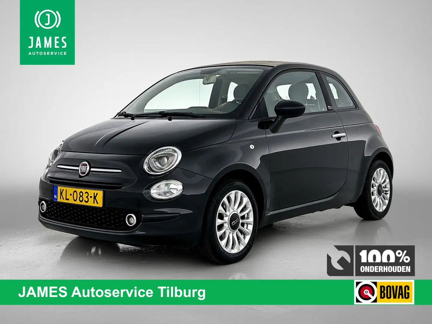 Fiat 500C 1.2 CAMERA | NAV-APP | ALARM Noir - 1