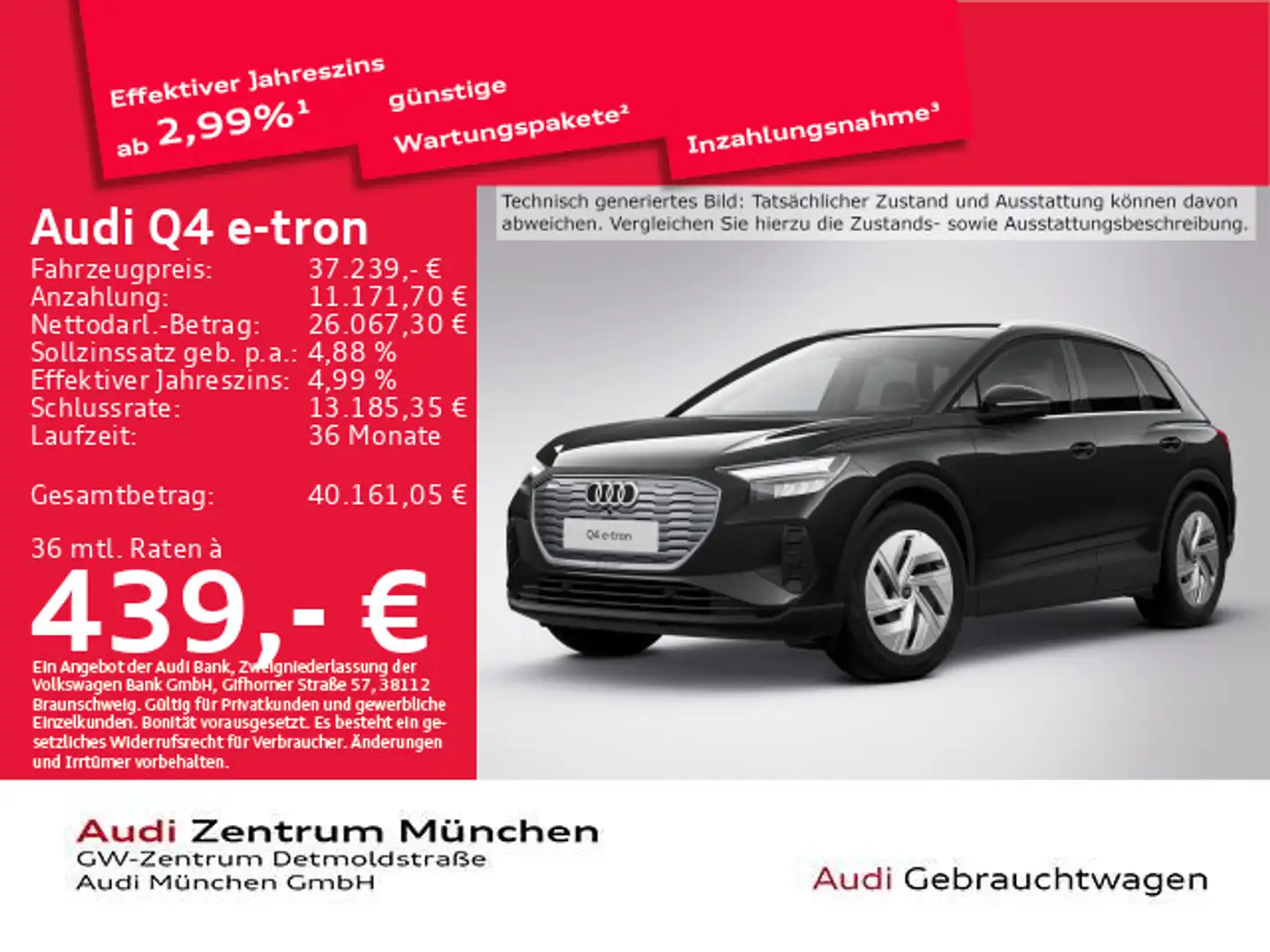 Audi Q4 e-tron 45 qu. Navi+/19"Zoll Schwarz - 1