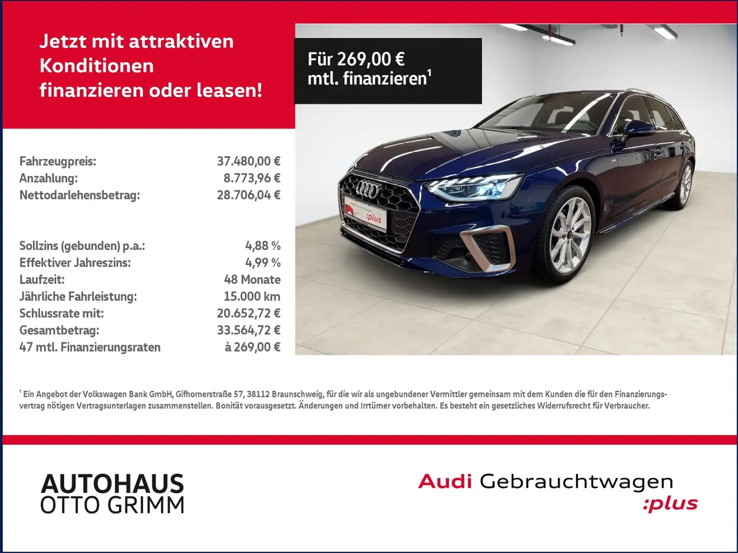 Audi A4 Avant 35 TFSI S line KLIMA LED NAVI Azul - 1