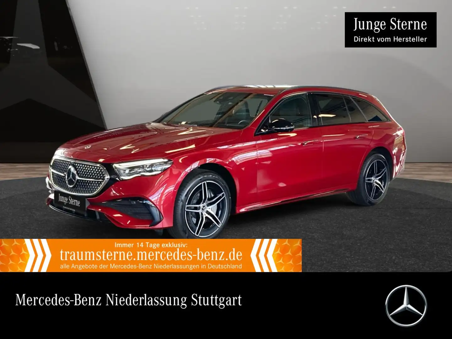 Mercedes-Benz E 450 T 4M AMG Fahrass 360° Distr. AHK Night PTS Rot - 1