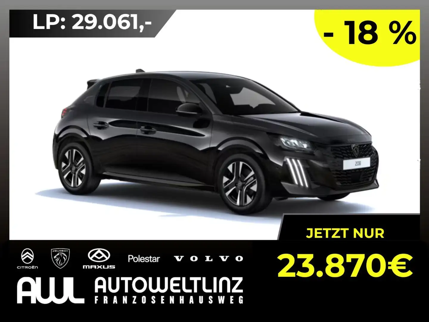Peugeot 208 Hybrid 110 e-DCS6 Allure MegaDeal Schwarz - 1