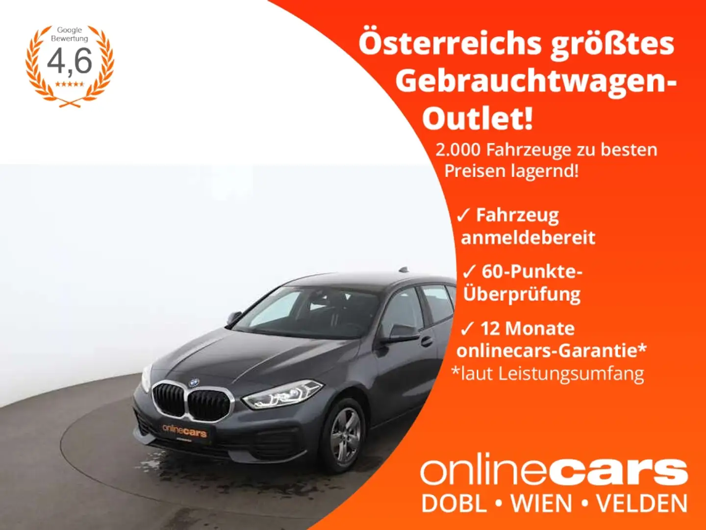 BMW 116 d Advantage Aut LED NAVI LEDER ASSIST TEMP PDC Grau - 1