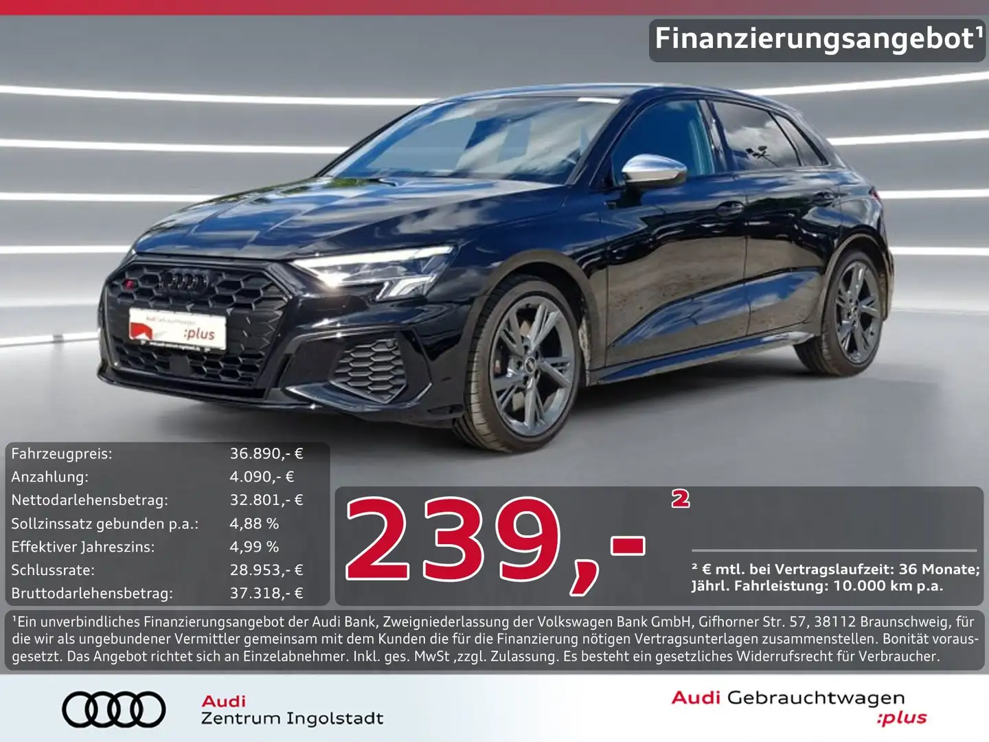 Audi S3 Sportback TFSI NAVI Optikpaket-Schwarz+ GRA Schwarz - 1