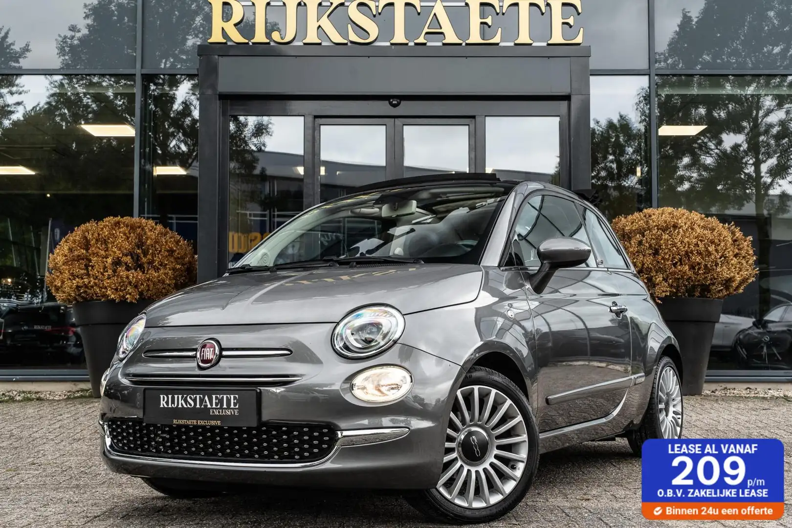 Fiat 500C 0.9 TwinAir Turbo Lounge|CABRIO|AIRCO|LED|CARPLAY Gris - 1