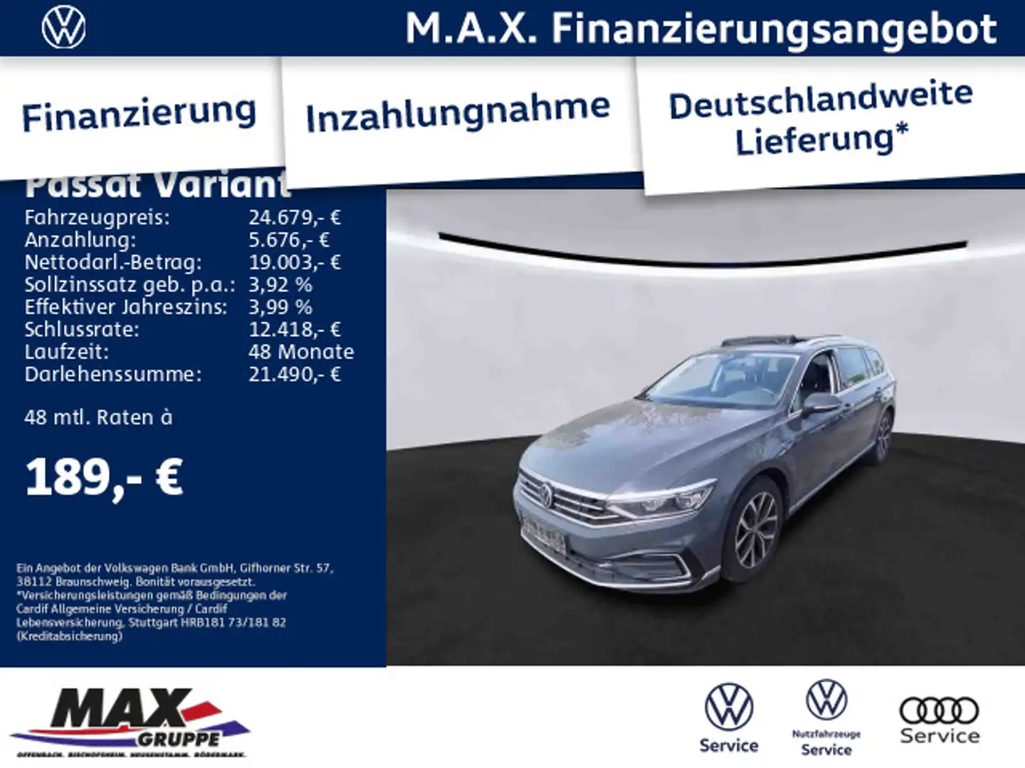 Volkswagen Passat Variant 1.4 GTE R-LINE LED+KAMERA+PAN+DCC Grau - 1
