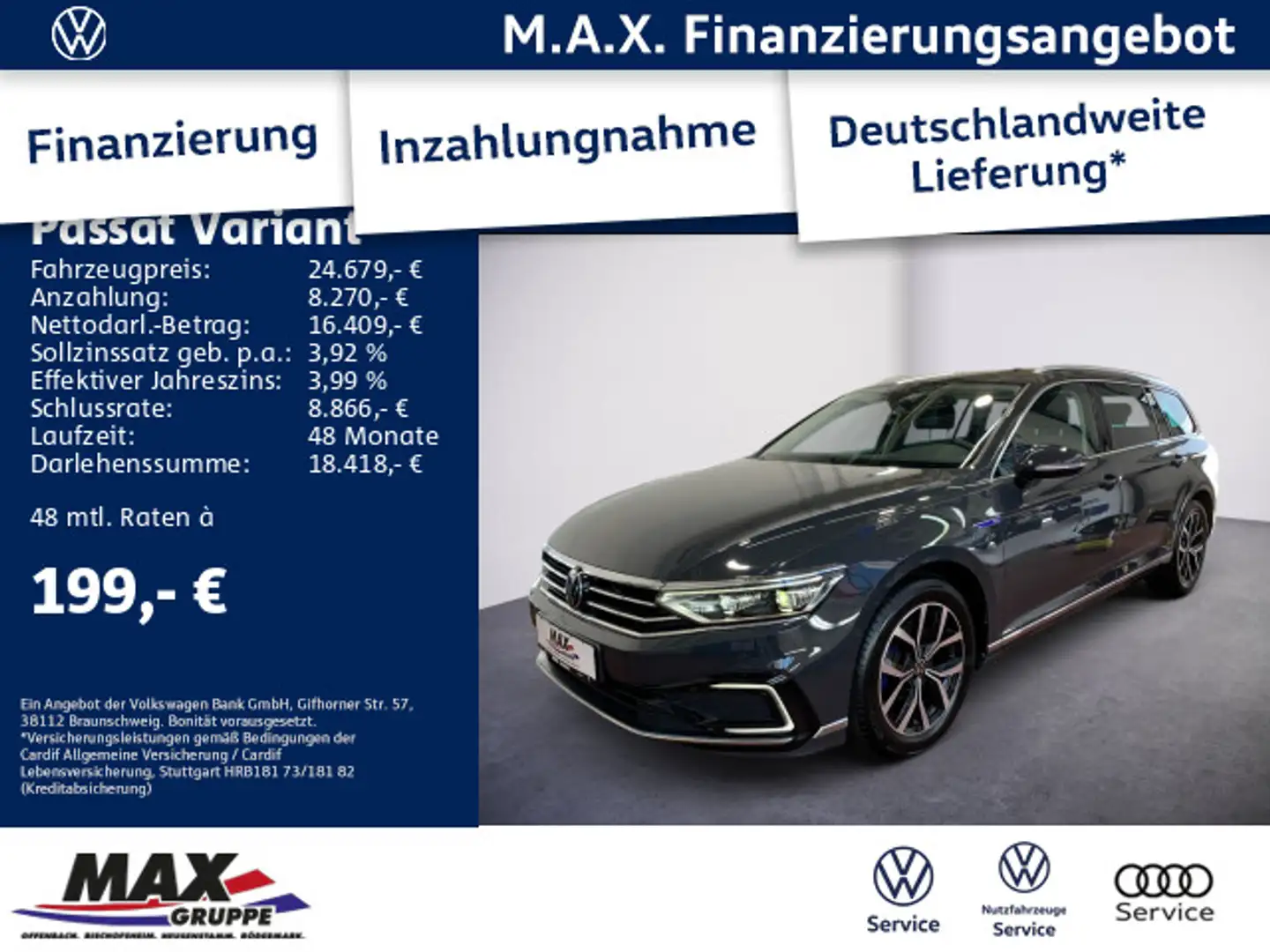 Volkswagen Passat Variant 1.4 GTE R-LINE LED+KAMERA+PAN+DCC Grijs - 1