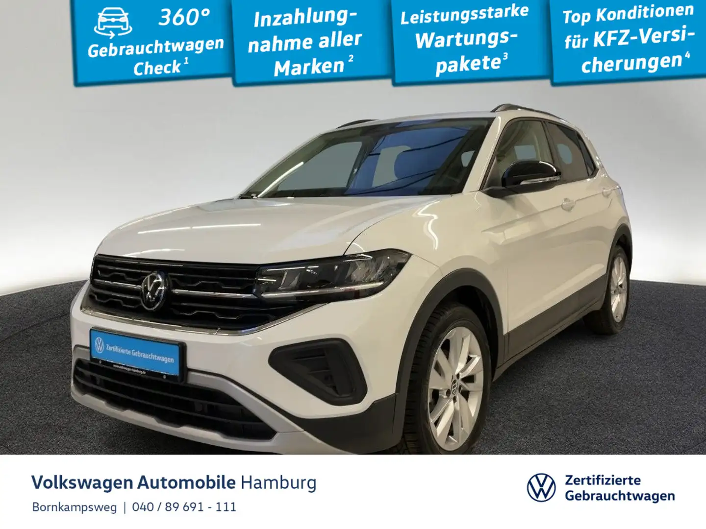 Volkswagen T-Cross 1.0 TSI Goal LED Navi Sitzheizung App Weiß - 1