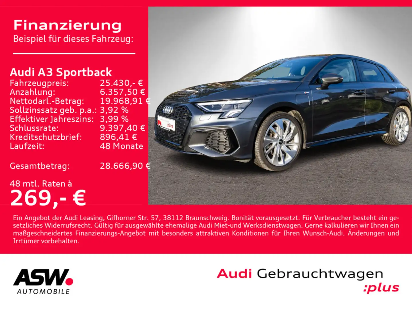 Audi A3 S line 40TFSI e Stroni LED Navi B&O Grau - 1