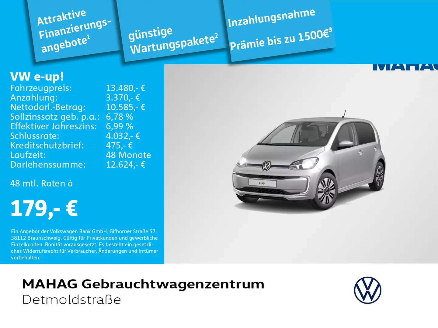 Volkswagen e-up! Style "Plus" CCS Maps+More Bluetooth 1-Gan Silber - 1