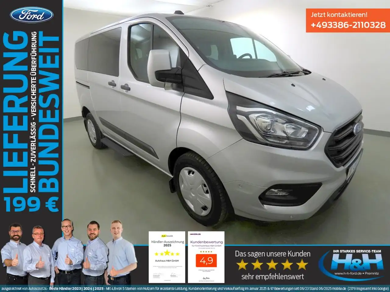 Ford Tourneo 2.0 L1 Navi+ 2xKlima+Standhzg+Kam