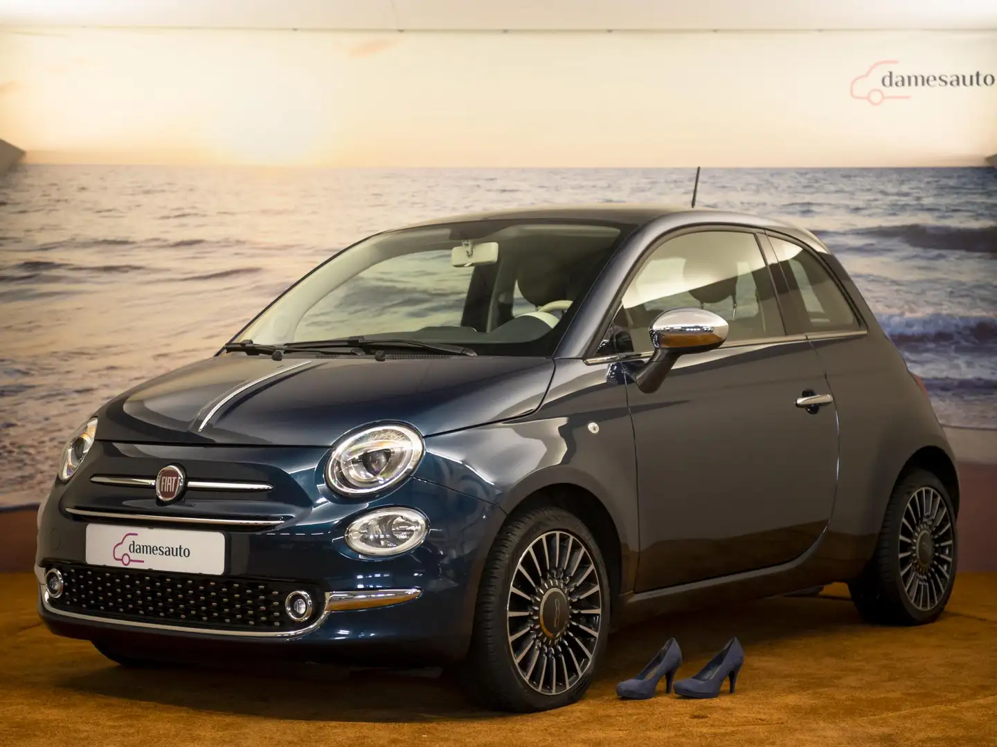 Fiat 500 1.2 Lounge, Leder, incl garantie, unieke uitvoerin Bleu - 1