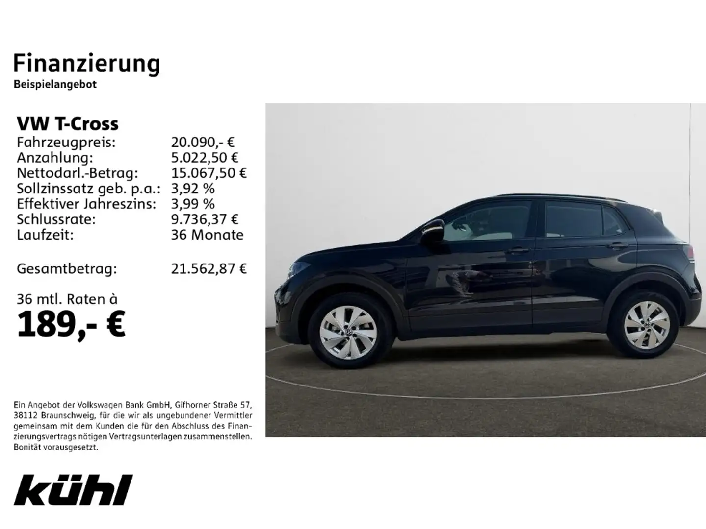 Volkswagen T-Cross 1.0 TSI Life IQ Drive Paket,SHZ., Schwarz - 2