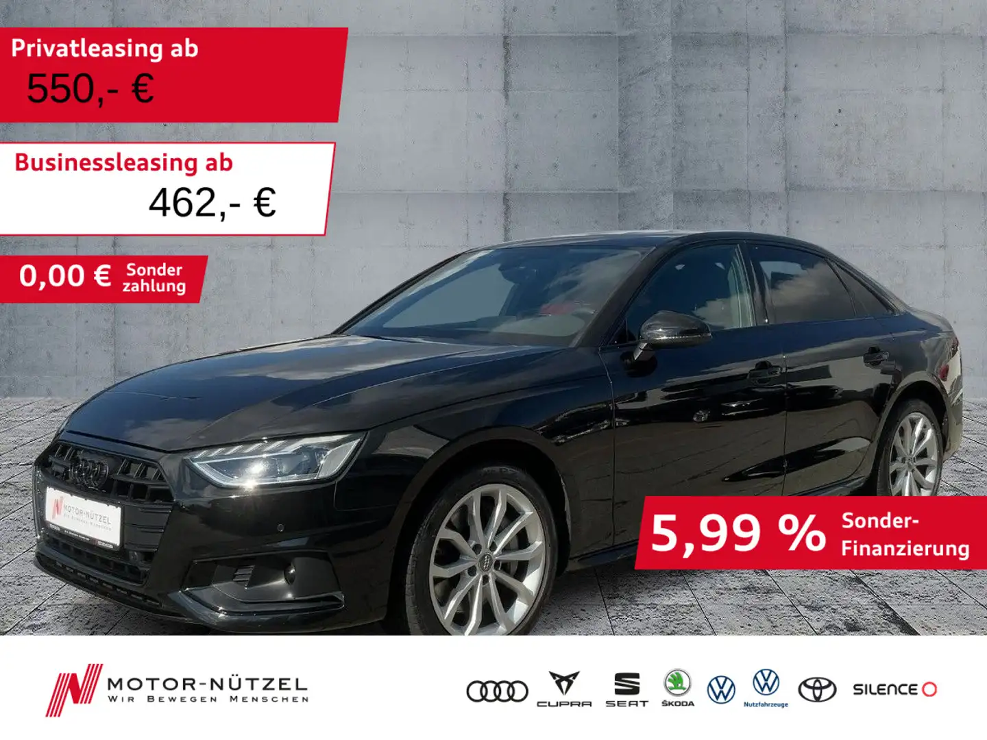 Audi A4 50 TDI QU LED+NAVI+PANO+AHK-VORB. Schwarz - 1